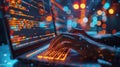 Professional Programmer Coding for Software Development and UI Design with Chatbot AI and Web Design on Laptop