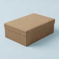 A brown cardboard box with a ribbed design Royalty Free Stock Photo