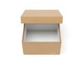 An open brown cardboard box with a white interior on a plain white background Royalty Free Stock Photo