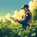 Innovative Fieldwork - The Future of Agricultural Monitoring Royalty Free Stock Photo