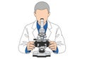Scientist examining sample under microscope Royalty Free Stock Photo