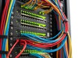 Server rack with colorful network cables Royalty Free Stock Photo
