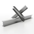 Metal framing components are crossed over each other for structural support Royalty Free Stock Photo