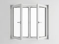 Open white casement windows Royalty Free Stock Photo