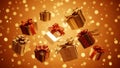 Floating Gift Boxes with Bows Royalty Free Stock Photo