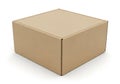 Empty brown cardboard box isolated on white background Royalty Free Stock Photo