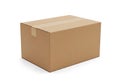 Empty brown cardboard box isolated on white background Royalty Free Stock Photo