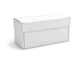 A plain white cardboard box with a slightly open lid against a white background Royalty Free Stock Photo