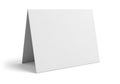 Blank white card standing isolated on white background Royalty Free Stock Photo