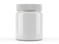 Empty white plastic container with screw cap Royalty Free Stock Photo