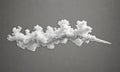 white, wispy cloud formation resembling cloud-like shape is depicted against gray background. Royalty Free Stock Photo