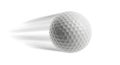 golf ball in motion against white background Royalty Free Stock Photo