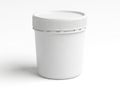 Single white plastic container with screw cap Royalty Free Stock Photo