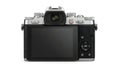 Silver mirrorless camera with flip screen Royalty Free Stock Photo