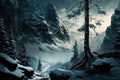 Snow deep and cold In the realm that is hidden from all Royalty Free Stock Photo