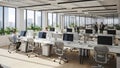 Modern office space with collaborative workstations Royalty Free Stock Photo