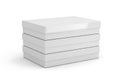 Stack of white boxes isolated on white background Royalty Free Stock Photo