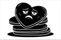 Sad heart stack Vector Royalty Free Stock Photo