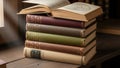 Stack of old books AI-generated Royalty Free Stock Photo