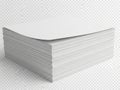 A neatly stacked pile of white paper sheets on a light gray background isolated on white background Royalty Free Stock Photo