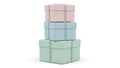 Stack of pastel colored gift boxes Royalty Free Stock Photo