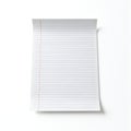 A stack of lined paper sheets with a shadow on a white background Royalty Free Stock Photo
