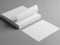 Stack of white paper sheets on gray background Royalty Free Stock Photo