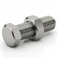 Stainless steel bolt and nut assembly isolated on transparent background Royalty Free Stock Photo