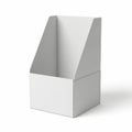 A 3d rendering of a simple white cardboard box with an open top and clean design. isolated on white background Royalty Free Stock Photo