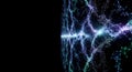 Abstract glowing network connection on black space Royalty Free Stock Photo