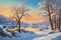 stunning colourful winter landscape christmas season santa is here gen ai