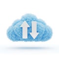 Cloud storage icon with up and down arrows indicating data transfer Royalty Free Stock Photo