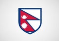 The image depicts a stylized emblem of the flag of Nepal. The Royalty Free Stock Photo