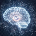 Illuminated neural network brain Royalty Free Stock Photo