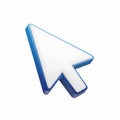 A sleek, modern computer mouse cursor icon with a blue and white gradient design Royalty Free Stock Photo