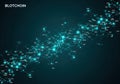 Visual representation of the bitcoin blockchain network with glowing nodes and connections Royalty Free Stock Photo