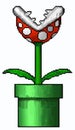 Super mario bros carnivorous piranha plant video game character in pixel art style
