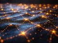 This image depicts a symbolic neural network with interconnected lights, symbolizing AI, technology, or complex brain