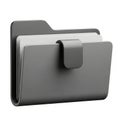A sleek modern folder icon with a metallic binder clip closure Royalty Free Stock Photo