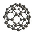 Molecular structure of a buckminsterfullerene or c60 carbon atom cluster Royalty Free Stock Photo
