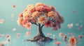 Blooming Mind: A Tree of Self-Care and Mental Health, Fueled by Positive Thinking and Creative AI