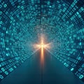 Digital tunnel of binary code Royalty Free Stock Photo