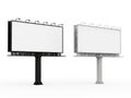 Two empty advertising billboards standing side by side Royalty Free Stock Photo
