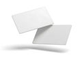 Floating white cards isolated on white background Royalty Free Stock Photo