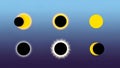 Illustration of Solar Eclipse Phases Showing Partial and Total Stages Royalty Free Stock Photo