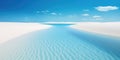 crystal clear water in the desert white sand. lenÃ§Ã³is maranhenses in Brazil. White sand dunes and blue water pools. Royalty Free Stock Photo