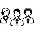 Customer Support Representatives Vector Illustration for Call Center and Communication Design Royalty Free Stock Photo