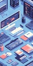 Colorful Programming Workspace with Monitors