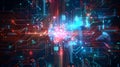 Pulsating Technological Circuit Abstract Background Illustration