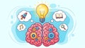 Illustration of brain creativity and learning Royalty Free Stock Photo
